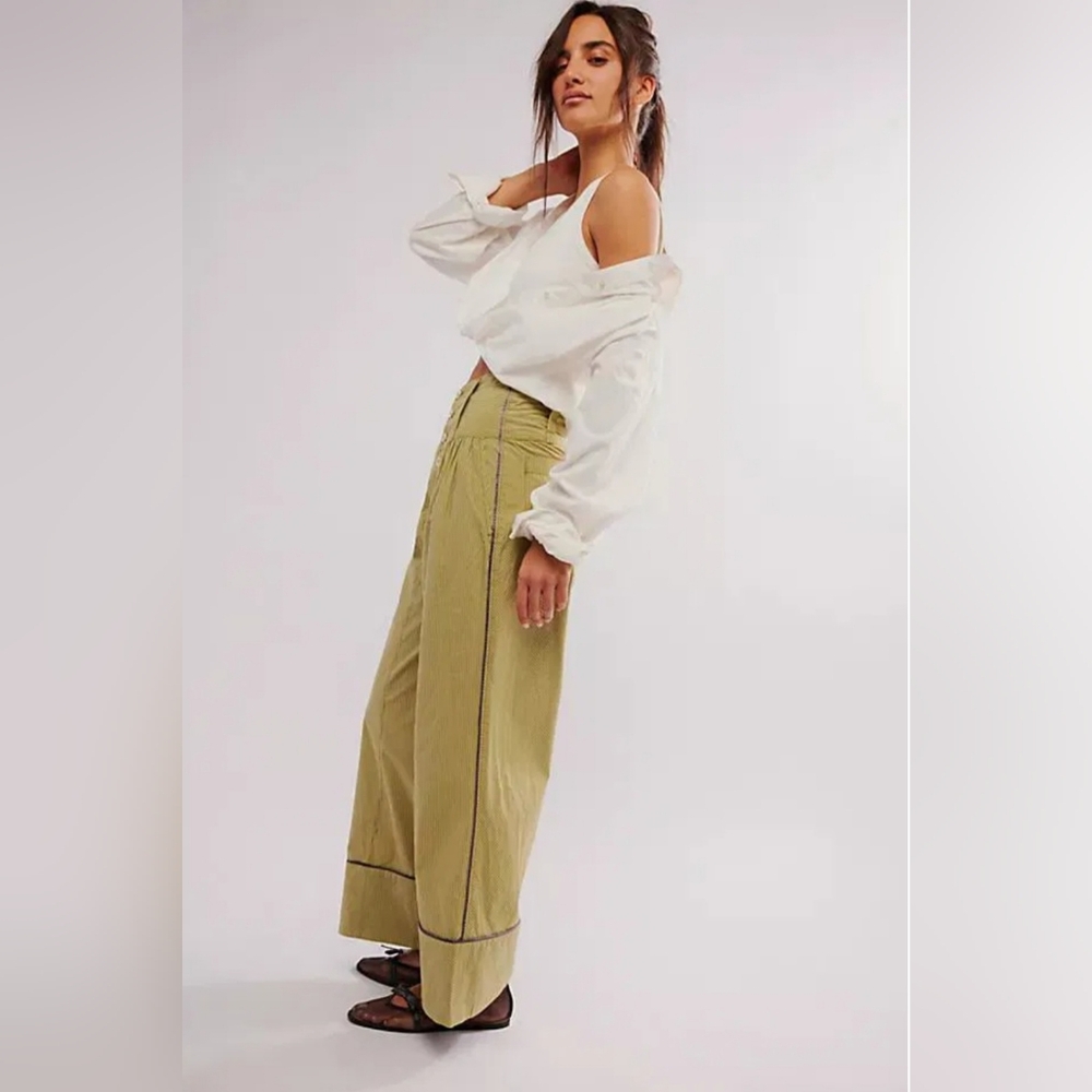 Free People Good Call Striped Pull On Trousers - Picture 3 of 8